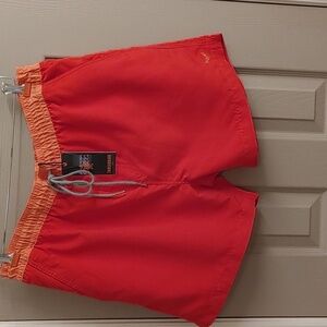 NWT Men's Red & Orange Two toned Swim Trunks XL